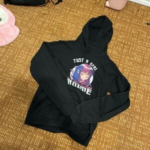 Black Anime Graphic Hoodie